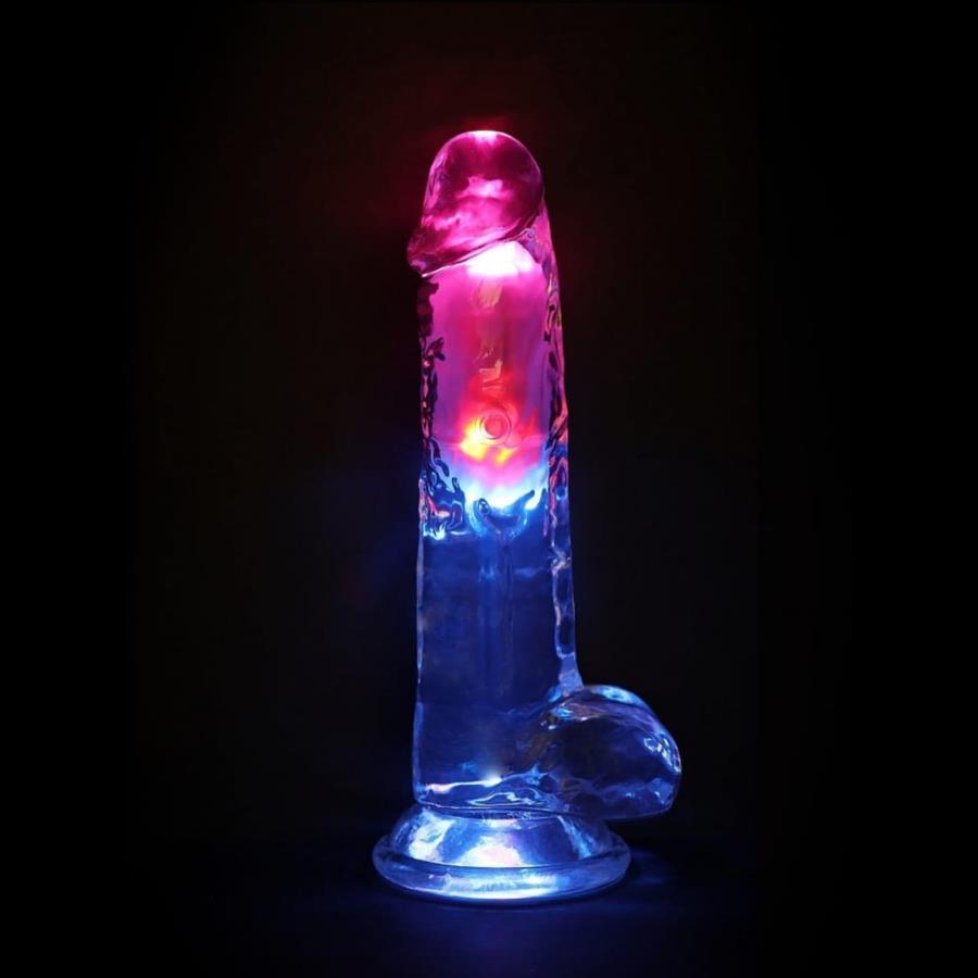 Glow Pop Dildo Vibrador con Leds y control remoto