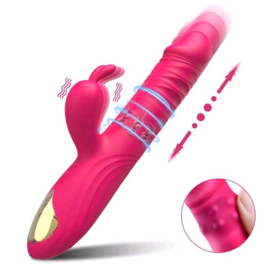 Ecchi Bunny -  Vibrador con Movimiento y Perlas Giratorias